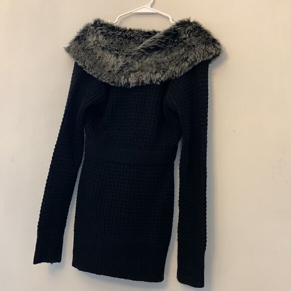 Say What ? Black tie waist sweater jacket Size XL( juniors) NWT - Picture 6 of 9